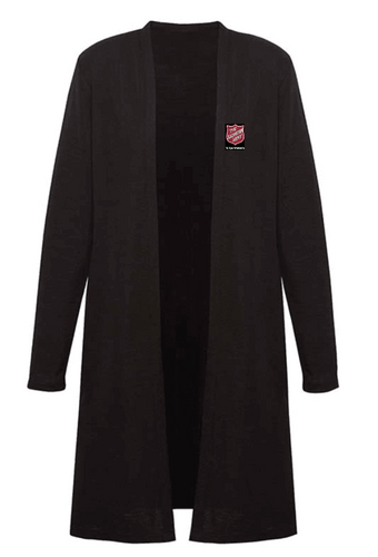 Salvation Army Ladies  Chelsea Long Line Cardigan - Black